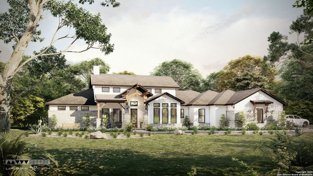 Front exterior of a new home in , La Vernia, TX, highlighting curb appeal (Image 28).