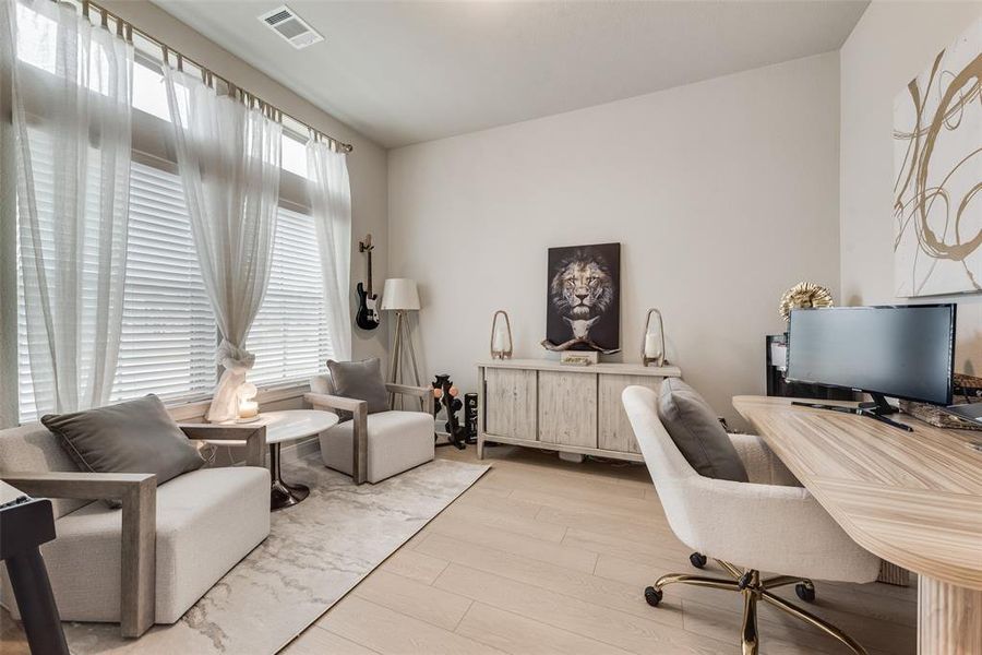 Furnished interior view inside a new home in Karis - Village Series, Crowley (Image 15). Furnished interior view inside a new home in Karis - Village Series, Crowley (Image 15).