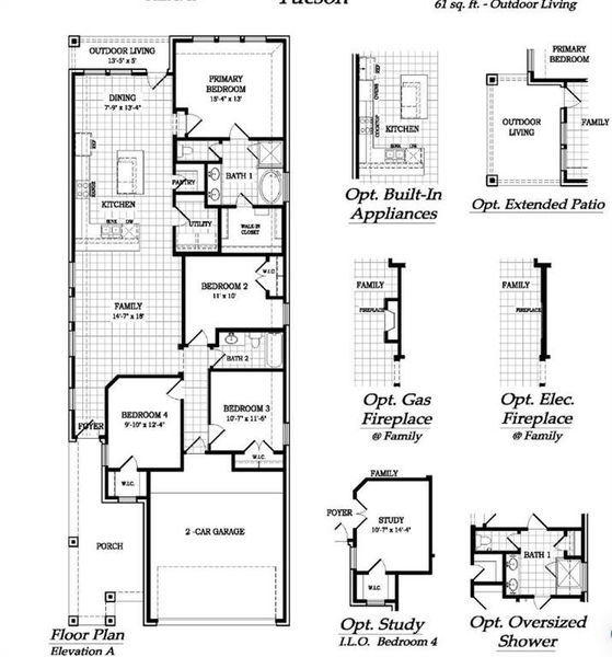2D floor plan layout of this home in Bel Air Village, Sherman, TX (Image 5).