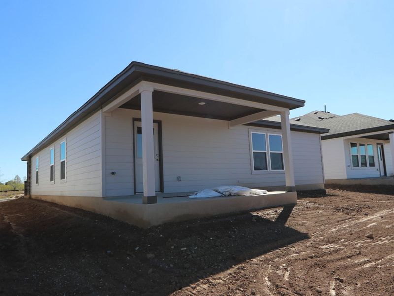 Exterior details and patio area of a home in Marble Creek Crossing, Austin (Image 9). Exterior details and patio area of a home in Marble Creek Crossing, Austin (Image 9).
