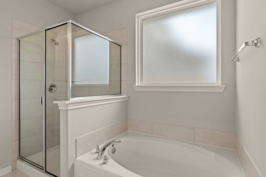 Primary bath. Note: Sample product photo - actual exterior and interior selections may vary by homesite