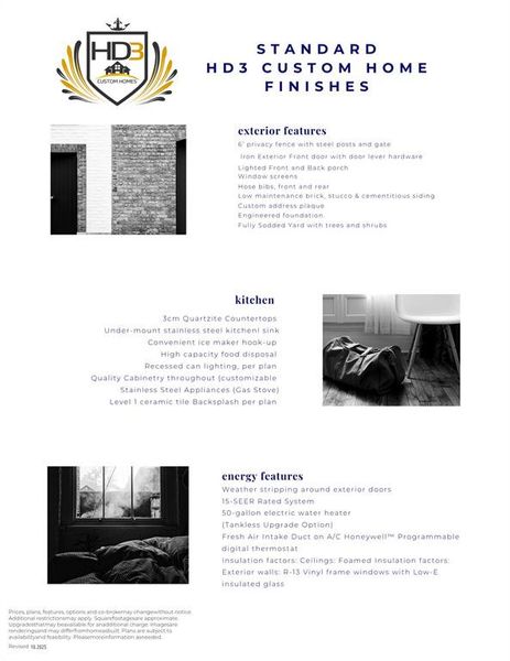 Standard builder finishes Standard builder finishes