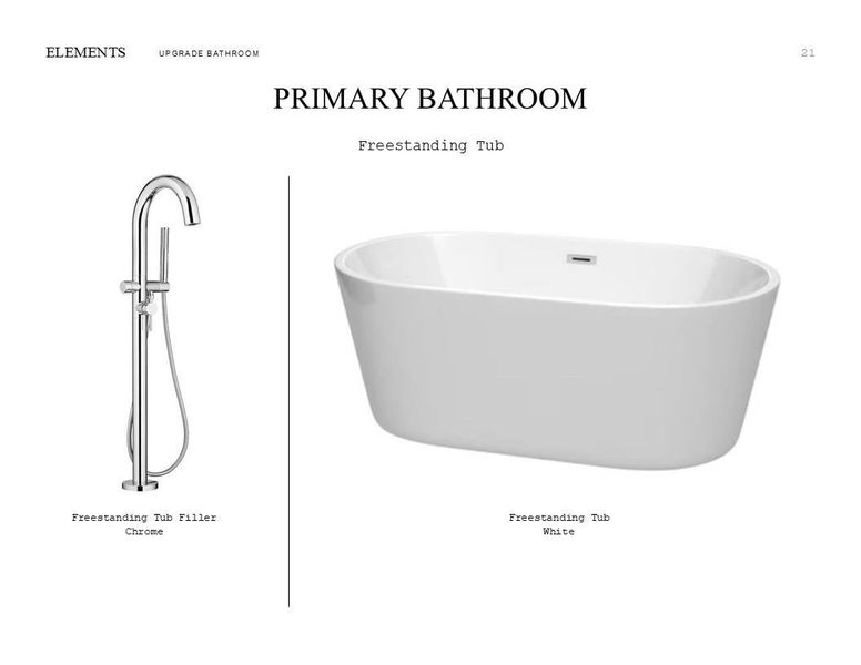 Elements Look Palette 1: Primary Bathroom Selection Sheet (*Artist rendering used for illustration purposes only.)