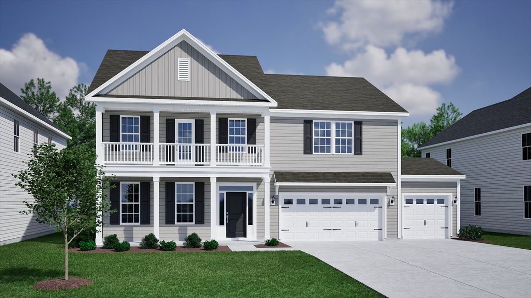 Representative exterior photo of a completed home built from the Roland II - Vanguard Collection by Mungo Homes in Porter Ridge, Elgin, SC (Image 18).