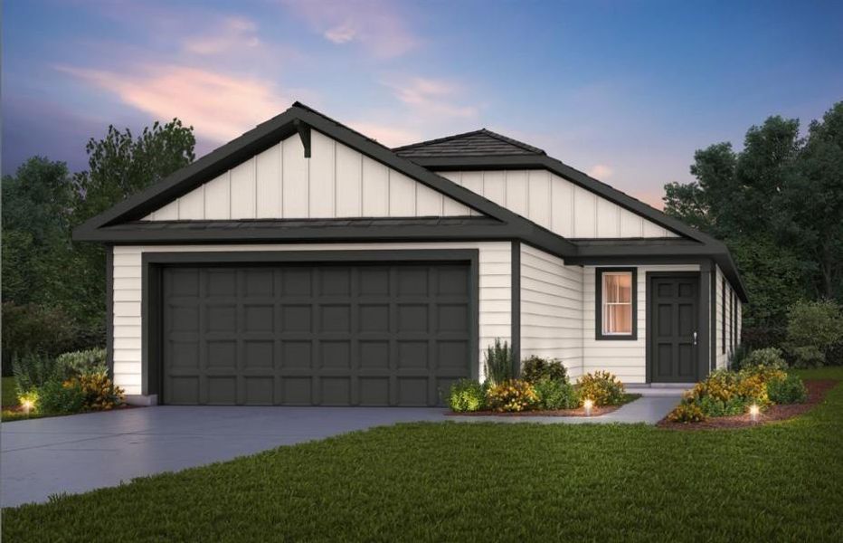 Front exterior of a new home in Stokesbury, Waller, TX, highlighting curb appeal (Image 1).