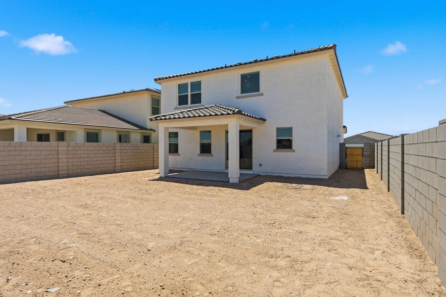 Exterior details and patio area of a home in Montana Vista - Highland, Buckeye (Image 3). Exterior details and patio area of a home in Montana Vista - Highland, Buckeye (Image 3).