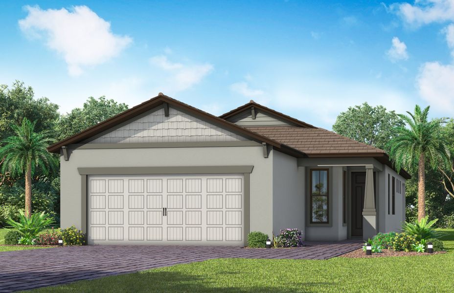 Representative exterior photo of a completed home built from the Flagstone by Del Webb in Del Webb Naples, Ave Maria, FL (Image 14).