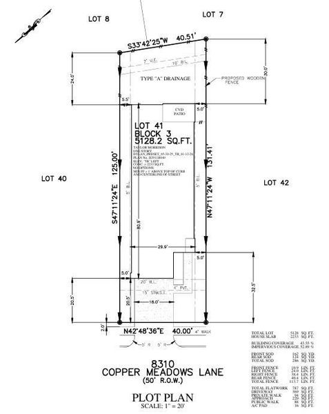 8310 Copper Meadows Lane Preliminary Plot Plan 8310 Copper Meadows Lane Preliminary Plot Plan