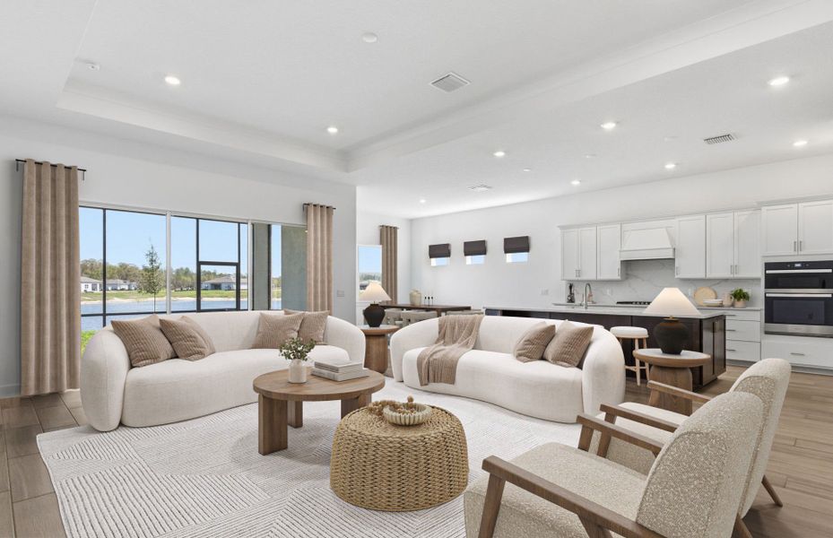 Furnished interior view inside a new home in Del Webb River Reserve, Spring Hill (Image 10). Furnished interior view inside a new home in Del Webb River Reserve, Spring Hill (Image 10).