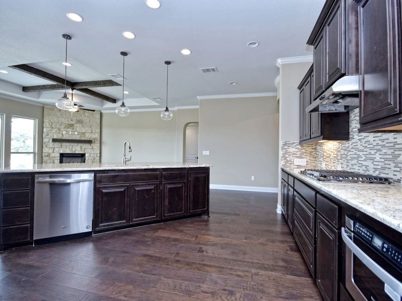 Representative furnished interior of a home built from the Madera II by Giddens Homes in Scofield Farms Estates, Georgetown (Image 222).
