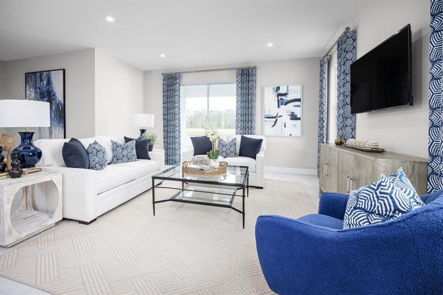 Representative furnished interior of a home built from the Kingsley by Ryan Homes in Parkview Preserve, Apopka (Image 8).