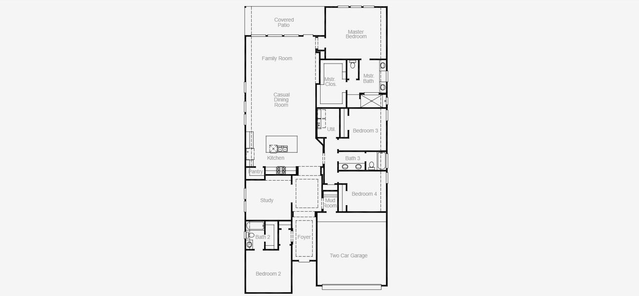 2D floor plan layout for the Carson by Coventry Homes in Chaparral Park, Oak Point, TX (Image 5).