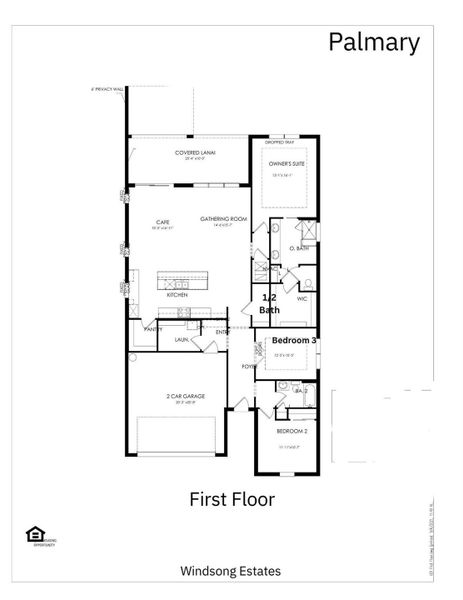 2D floor plan layout of this home in Windsong Estates, Lake Worth, FL (Image 5).