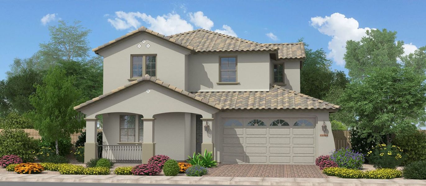 Front exterior of a home in the Silverado at Enclave community, located in Litchfield Park, AZ (Image 10).