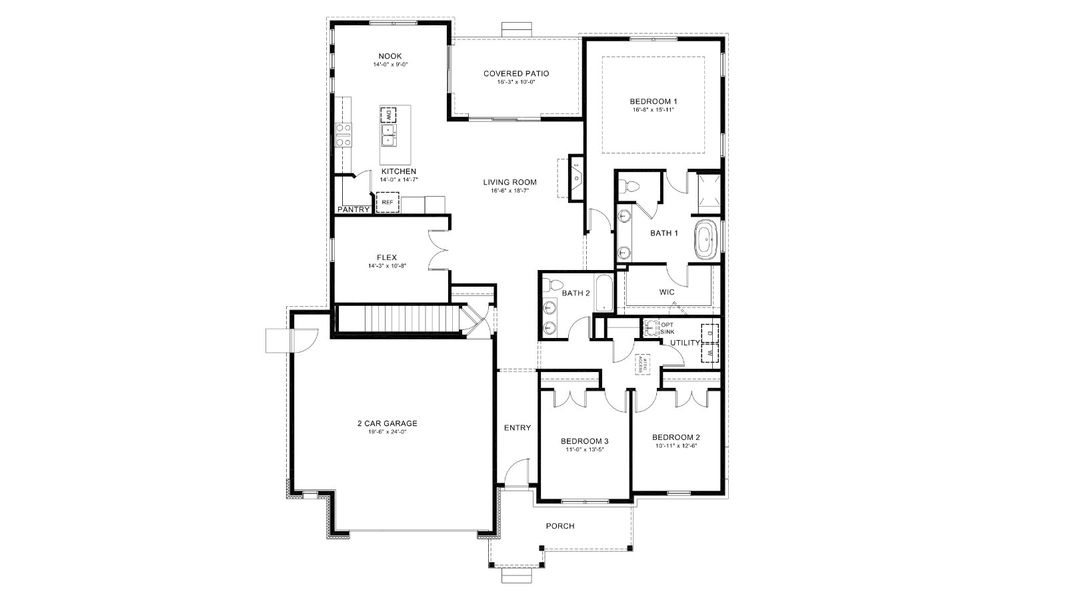 2D floor plan layout for the Haswell by D.R. Horton in Vantage, Berthoud, CO (Image 3).