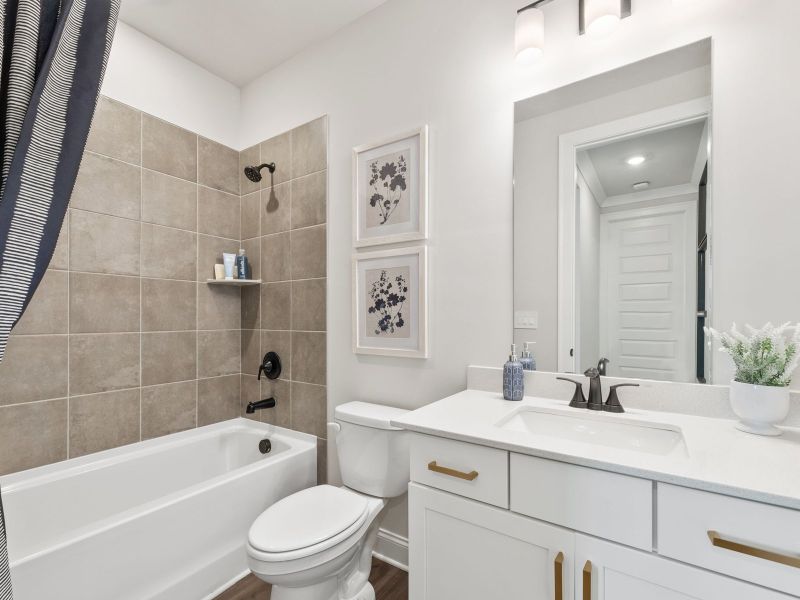 The Orchard Park floorplan features a downstairs full bathroom.