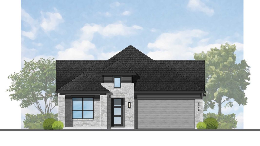 Representative rendering of the exterior for the VanGogh Plan by Highland Homes (Image 5). Representative rendering of the exterior for the VanGogh Plan by Highland Homes (Image 5).