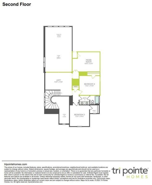 2D floor plan layout of this home in Woodson’s Reserve, Spring, TX (Image 4).