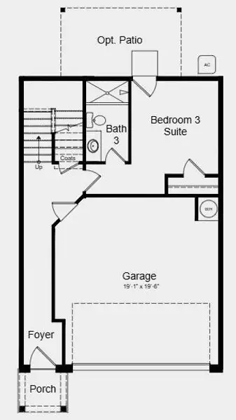 2D floor plan layout of this home in Rosewood Farm, Lawrenceville, GA (Image 3).
