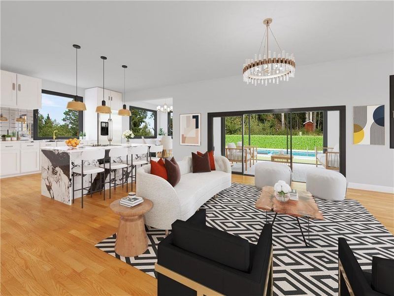 Furnished interior view inside a new home in , Atlanta (Image 4).