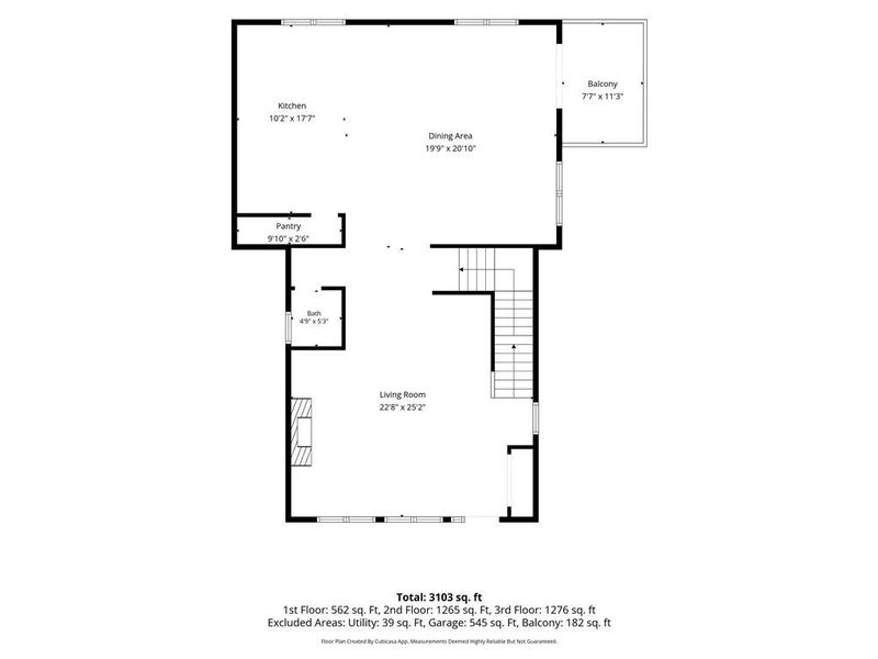 2D floor plan layout of this home in Parkside Roswell, Roswell, GA (Image 5).