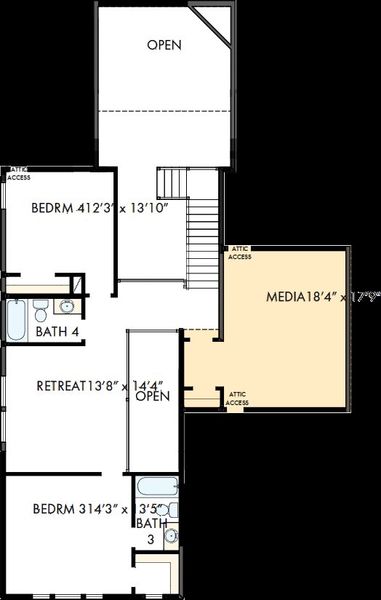 2D floor plan layout of this home in Walsh Classic, Fort Worth, TX (Image 3).