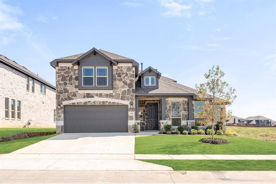 Front exterior of a new home in Sunset Ridge, Alvarado, TX, highlighting curb appeal (Image 23). Front exterior of a new home in Sunset Ridge, Alvarado, TX, highlighting curb appeal (Image 23).