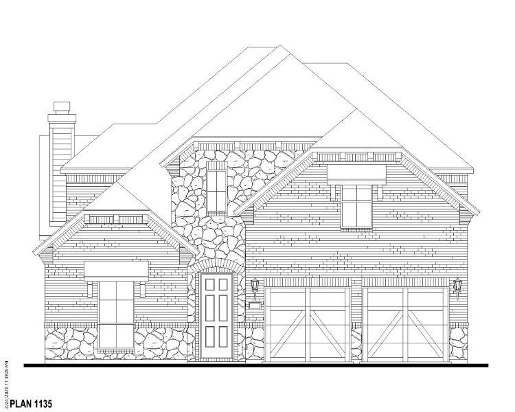 Plan 1135 Elevation B w/ Stone