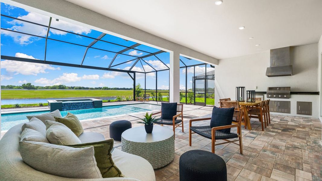 Representative exterior details of a home built from the Pallazio II by Taylor Morrison in Esplanade at Rivergrass, Naples (Image 4).