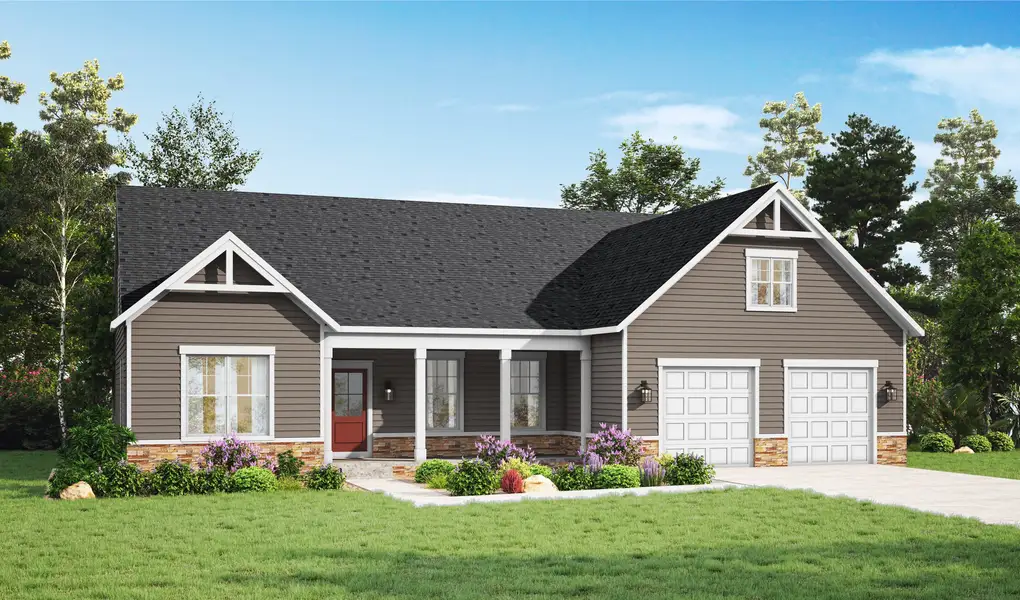 Representative exterior photo of a completed home built from the Charleston by Caruso Homes in Sauls Landing, Zebulon, NC (Image 14).
