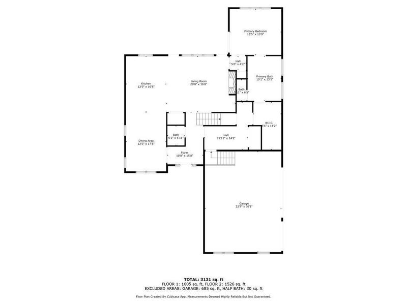 2D floor plan layout of this home in , White, GA (Image 3).