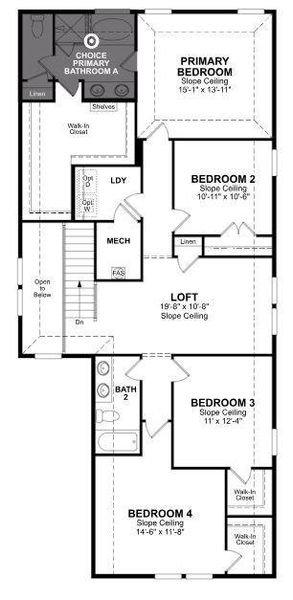 Beazer Homes Churchill Bluebell Floorplan.