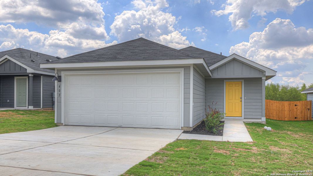 Front exterior of a new home in Ladera, Luling, TX, highlighting curb appeal (Image 18).