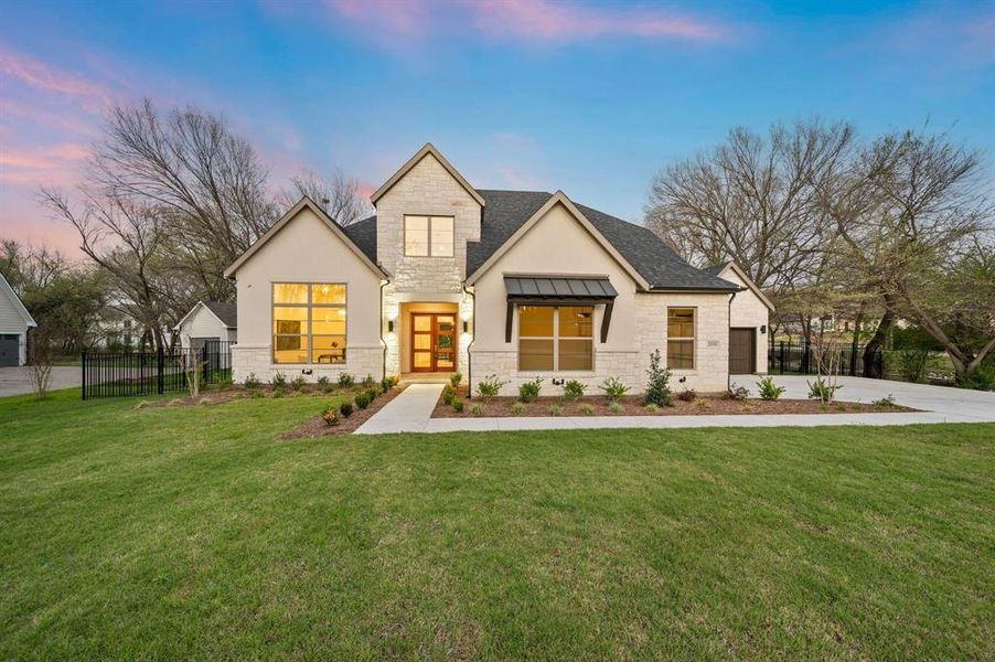 Front exterior of a new home in , Keller, TX, highlighting curb appeal (Image 23). Front exterior of a new home in , Keller, TX, highlighting curb appeal (Image 23).