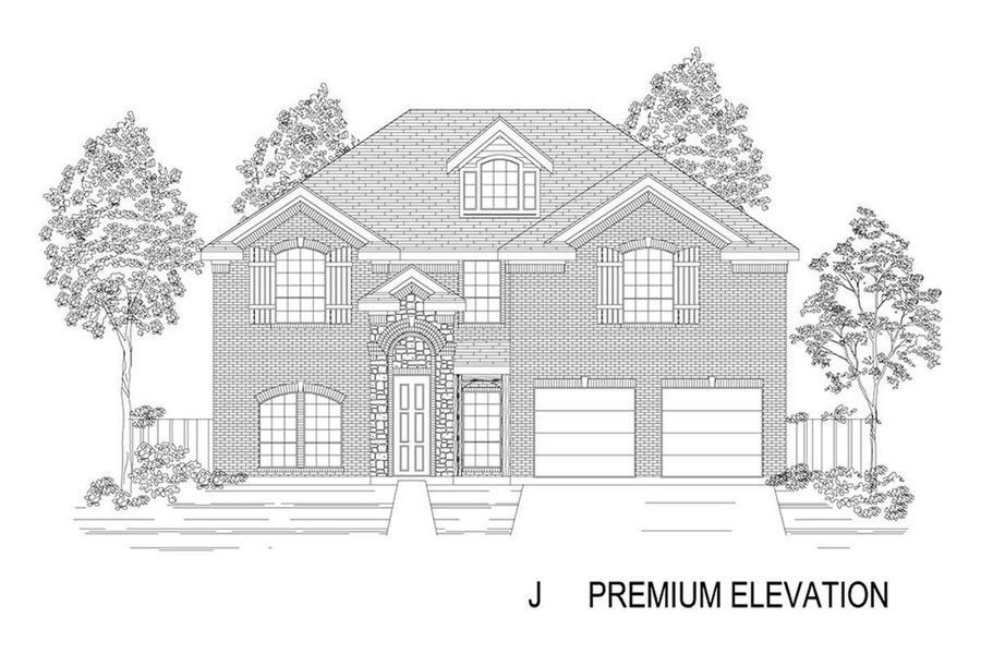 Representative rendering of the exterior for the Hillcrest 45 2F (w/Media) by First Texas Homes (Image 14).