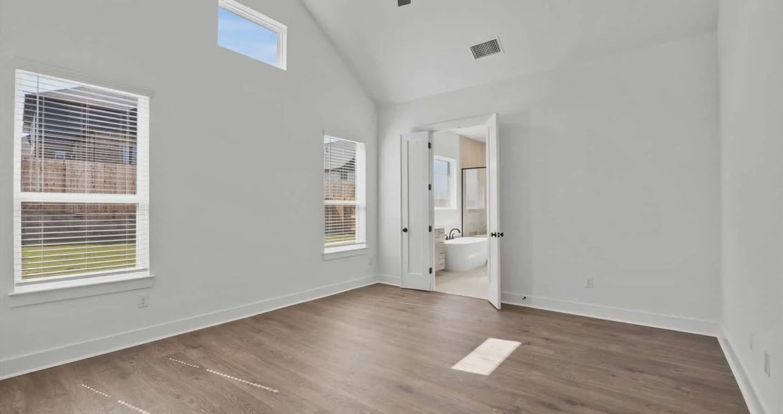 Representative unfurnished interior of a home built from the Courtney by Chesmar Homes in Sunfield, Buda (Image 8). Representative unfurnished interior of a home built from the Courtney by Chesmar Homes in Sunfield, Buda (Image 8).