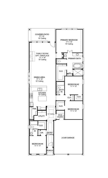 2D floor plan layout of this home in Harvest Green 45', Richmond, TX (Image 4).