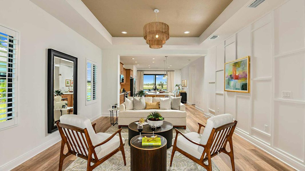 Furnished interior view inside a new home in Canoe Creek Real Estate and Homes for Sale in Parrish, FL - Neal Communities, Parrish (Image 10). Furnished interior view inside a new home in Canoe Creek Real Estate and Homes for Sale in Parrish, FL - Neal Communities, Parrish (Image 10).
