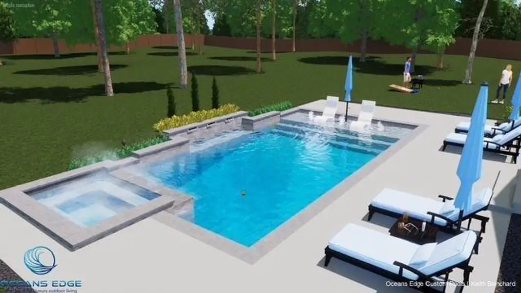 Rendering of a pool that could be added by the new owner. Rendering of a pool that could be added by the new owner.