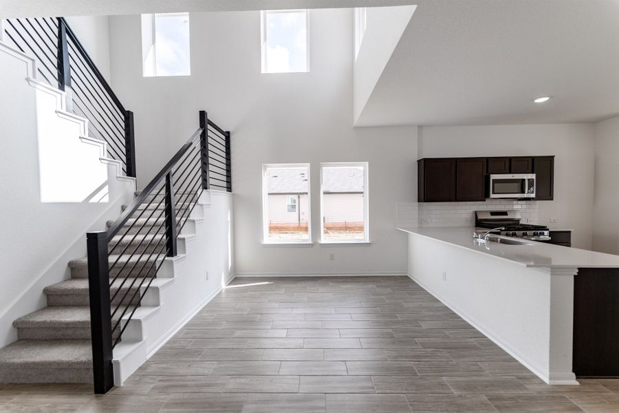 Furnished interior view inside a new home in Hunter's Ranch, San Antonio (Image 2).