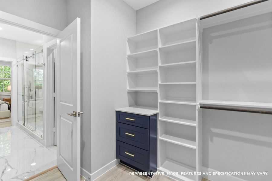 Getting ready feels effortless in your custom-designed closet. Shoes are neatly displayed, folded items stacked to perfection, and those special pieces hang front and center. This space isn’t just storage—it’s your personal boutique.