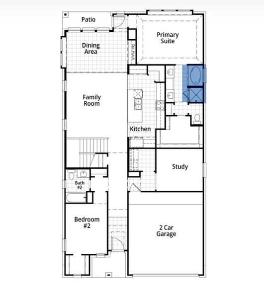 2D floor plan layout for the McLaren by Highland Homes in Midline, Webster, TX (Image 30).