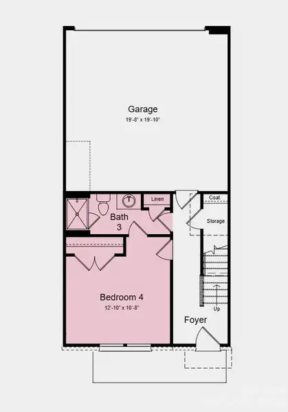 Lower Level Floor Plan - Additional Highlights Include: Downstairs bedroom in place of flex, downstairs full bathroom in place of powder room and ledge at primary shower