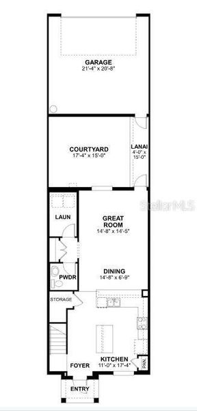 2D floor plan layout of this home in Palmera at Wellen Park, Venice, FL (Image 4).