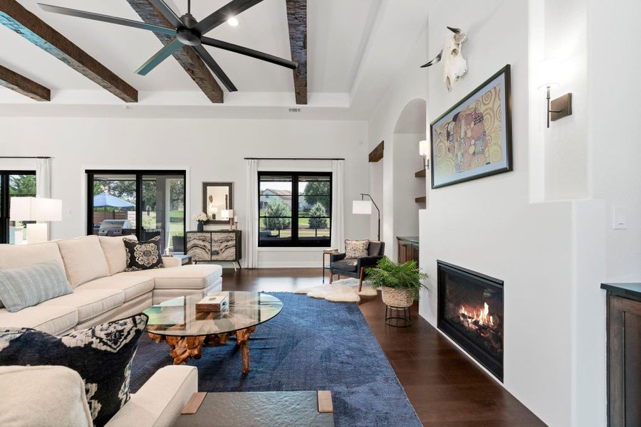 Attention to detail and design at every turn. Privacy window screens on great room windows can be powered through mobile app. Attention to detail and design at every turn. Privacy window screens on great room windows can be powered through mobile app.