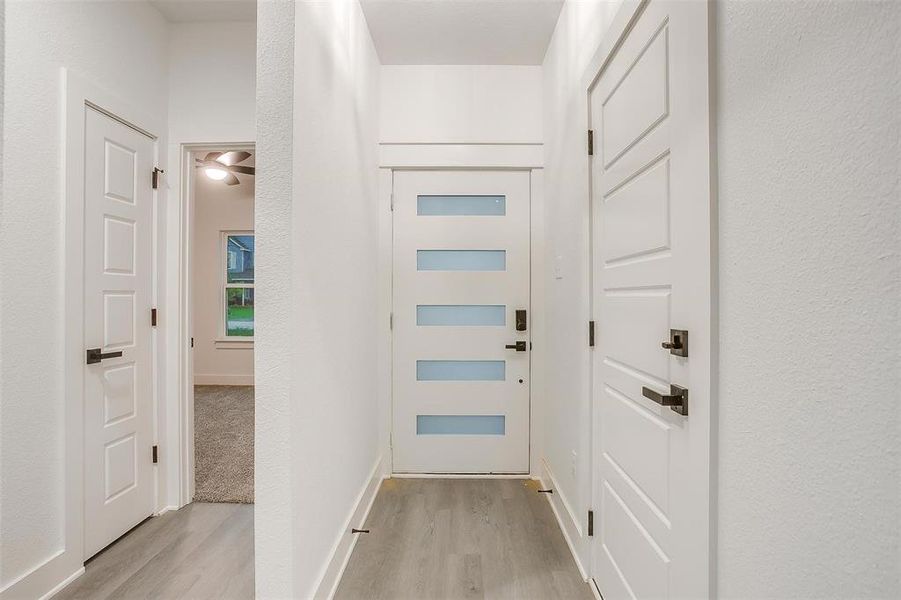 Entryway featuring light wood-style flooring