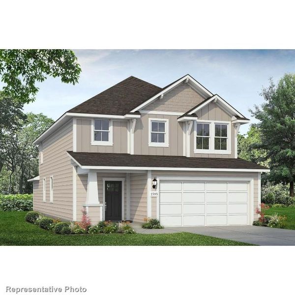 Front exterior of a new home in Edgebrooke, Pflugerville, TX, highlighting curb appeal (Image 1). Front exterior of a new home in Edgebrooke, Pflugerville, TX, highlighting curb appeal (Image 1).