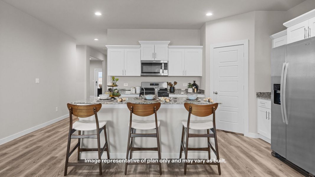 Representative furnished interior of a home built from the Cali by D.R. Horton in Mustang Ridge, Andrews (Image 6). Representative furnished interior of a home built from the Cali by D.R. Horton in Mustang Ridge, Andrews (Image 6).