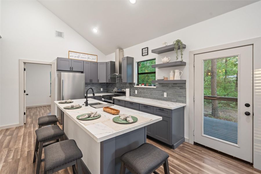 Beautifully curated kitchen design with tons of natural light!