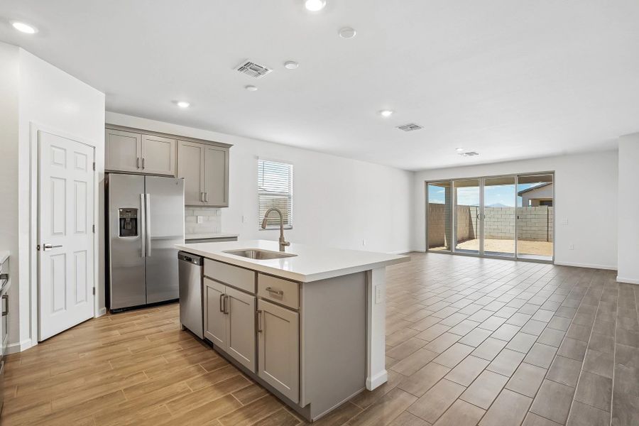 Kitchen and great room Kitchen and great room